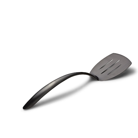 Bon Chef Ez Use Banquet Serving Slotted Turner 14.75" W/Holl Cool Hndl - Black Matte 9460BM
